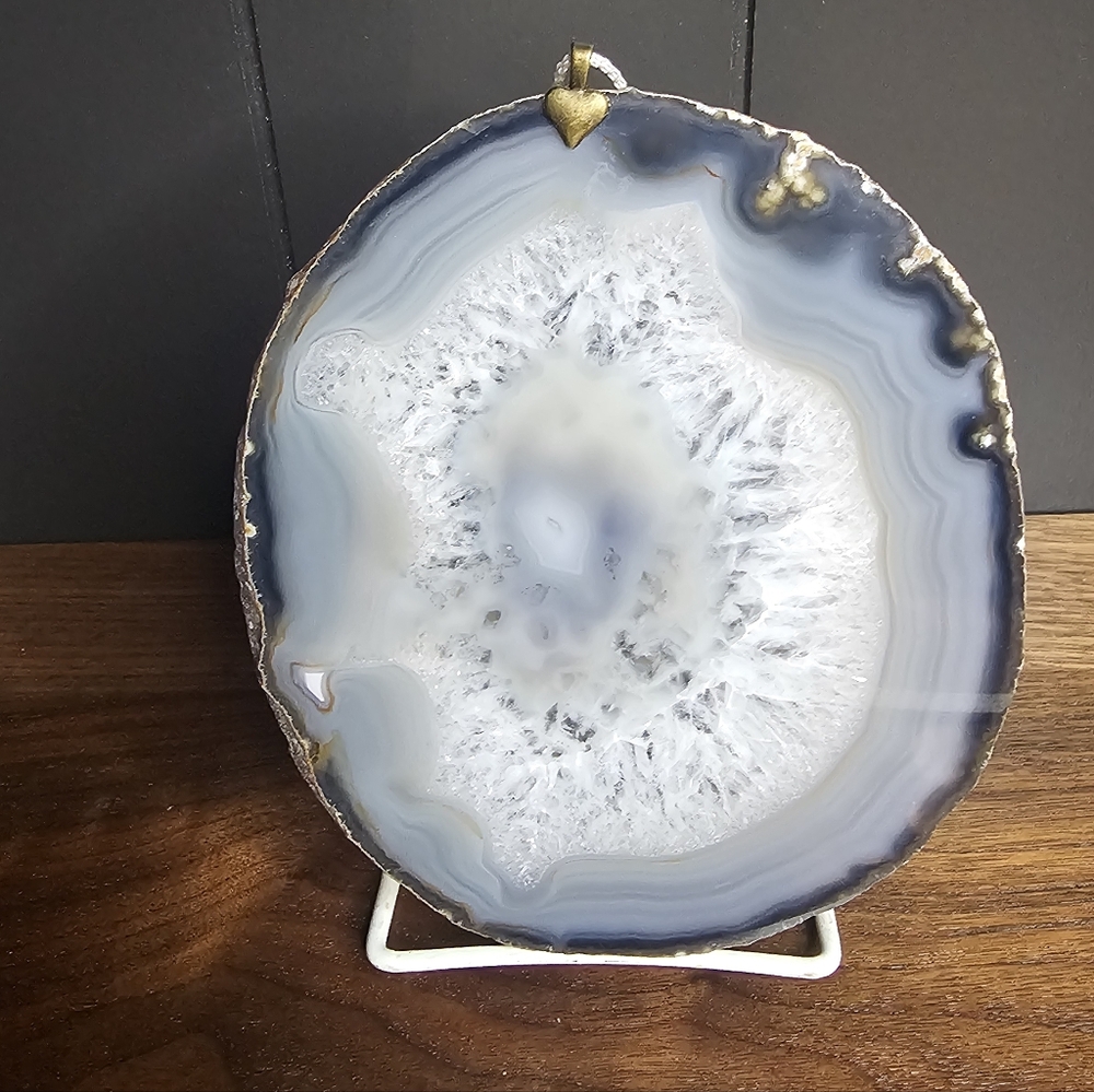 Polished Banded Agate Slice Window Suncatcher